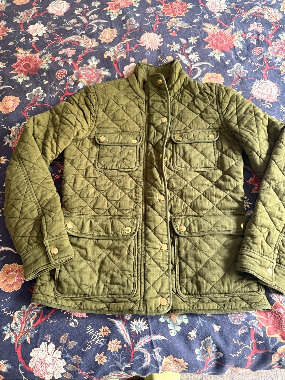J.Crew Quilted Olive Green Jacket XS